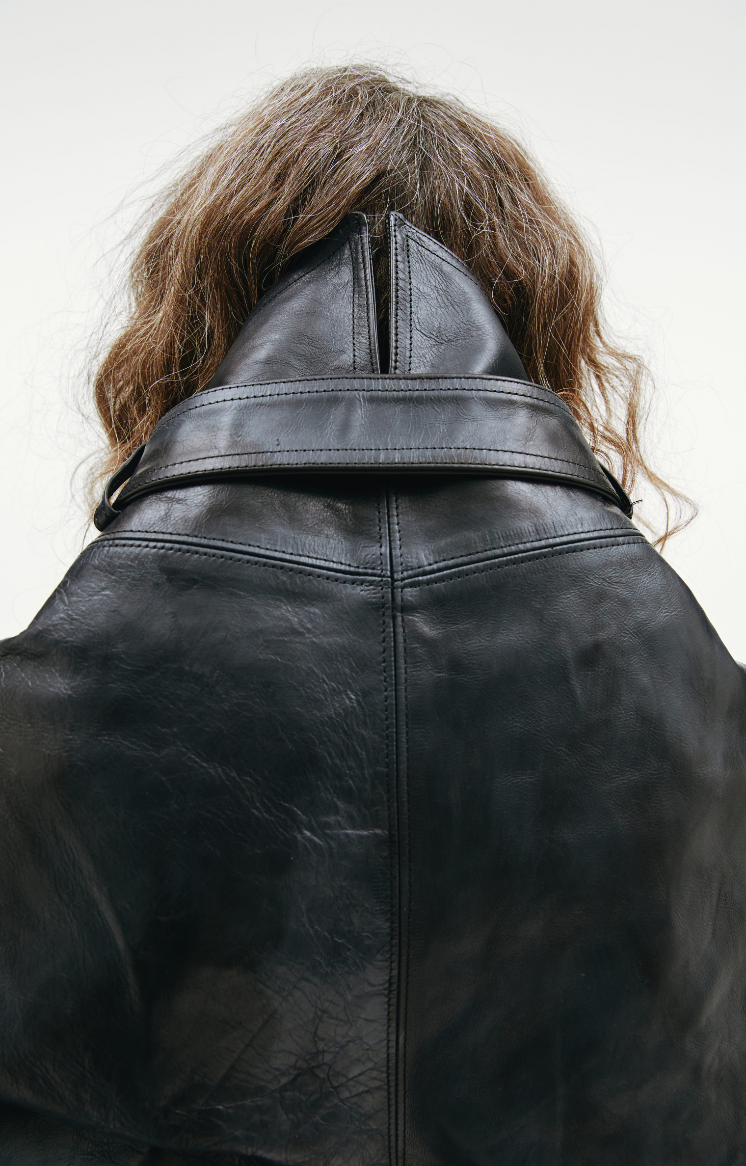 Yohji Yamamoto Cropped leather jacket in black
