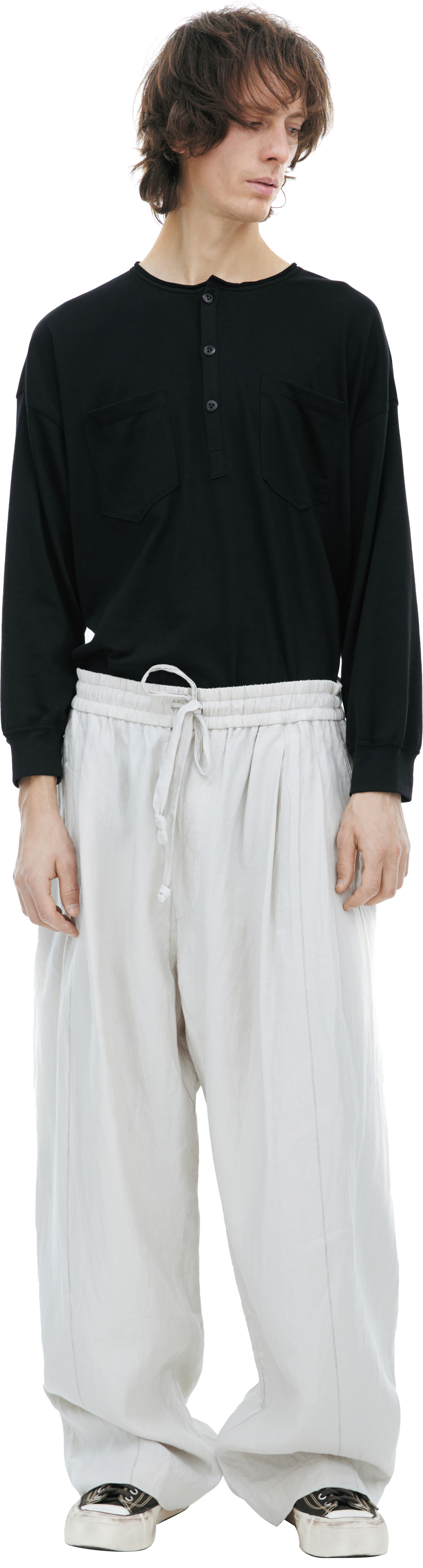 Ziggy Chen Gray drawstring sweatpants