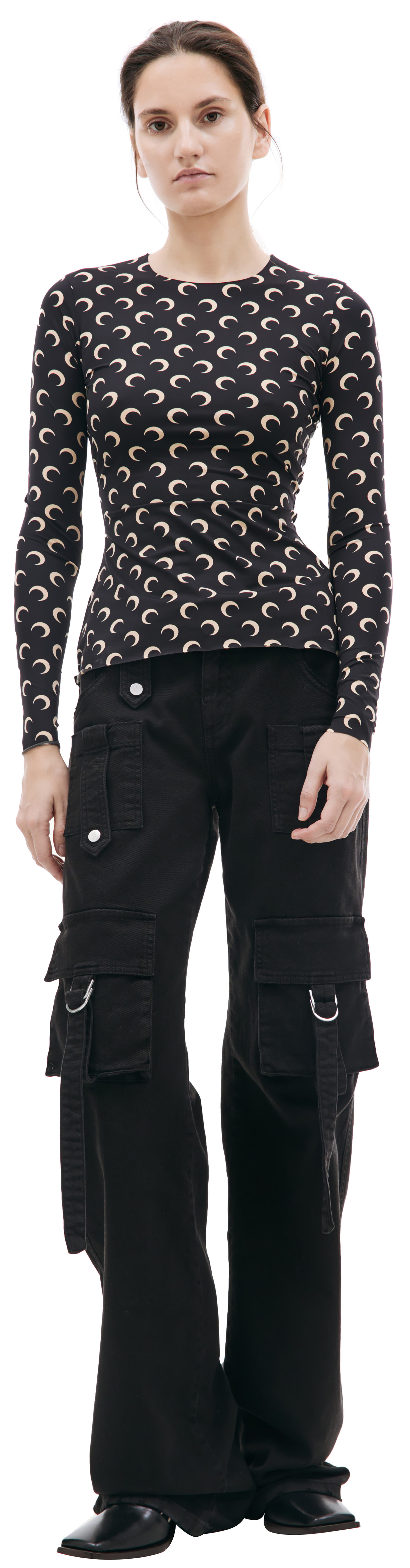 MARINE SERRE All over logo Moon longsleeve