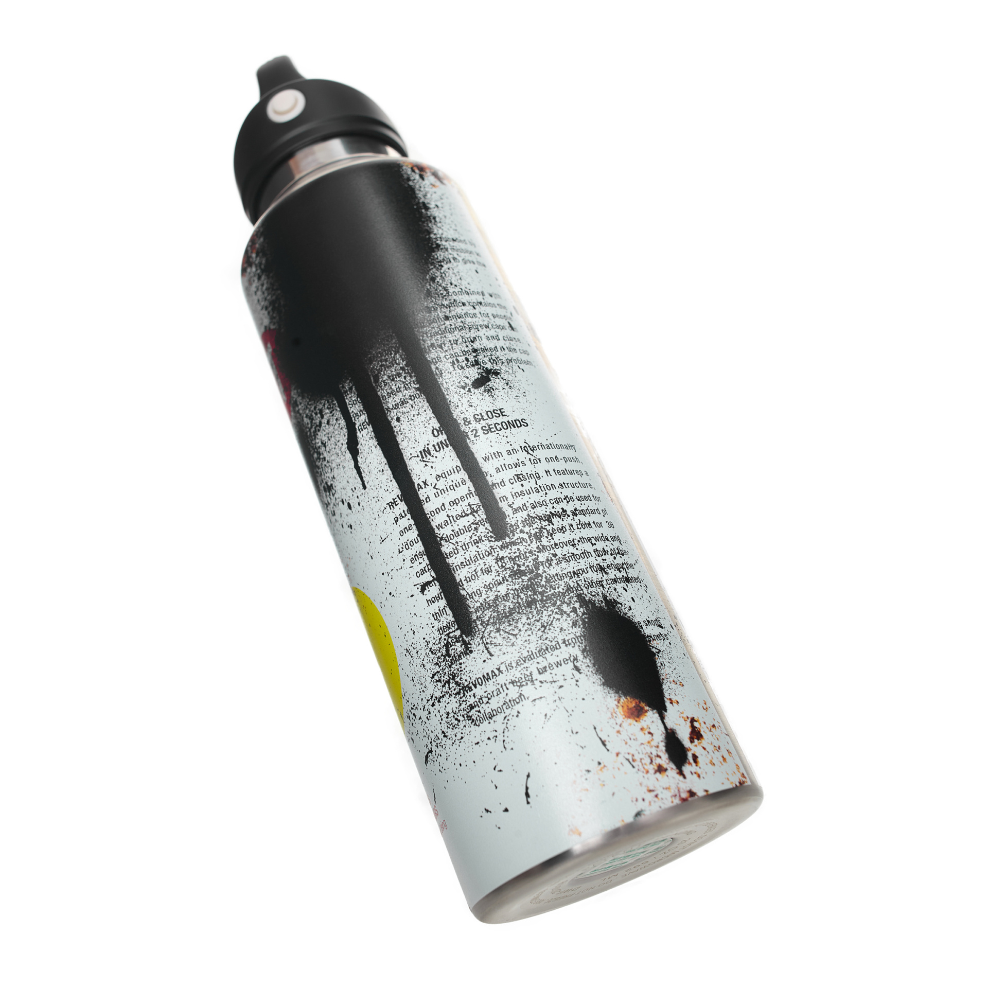 Doublet A bottle in the shape of a spray paint can