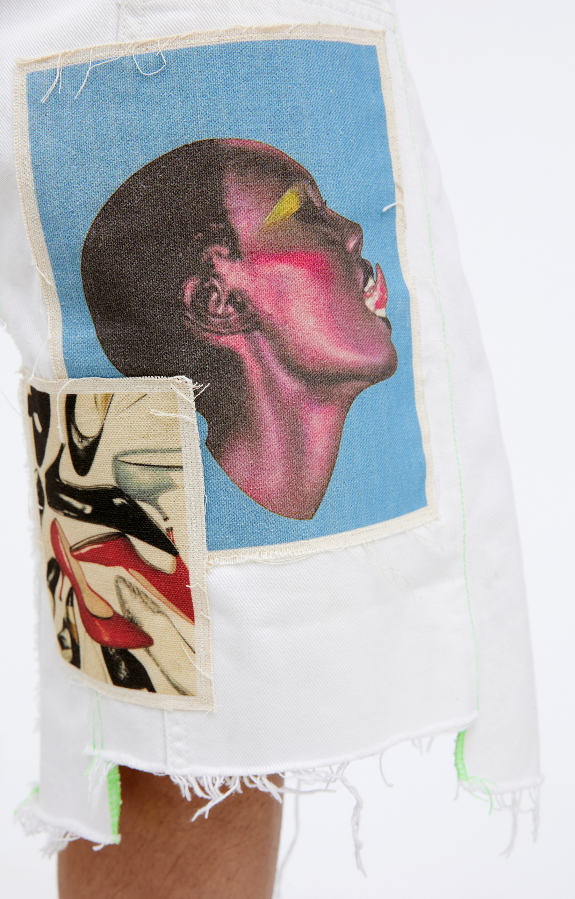 BETTER WITH AGE White shorts with patches