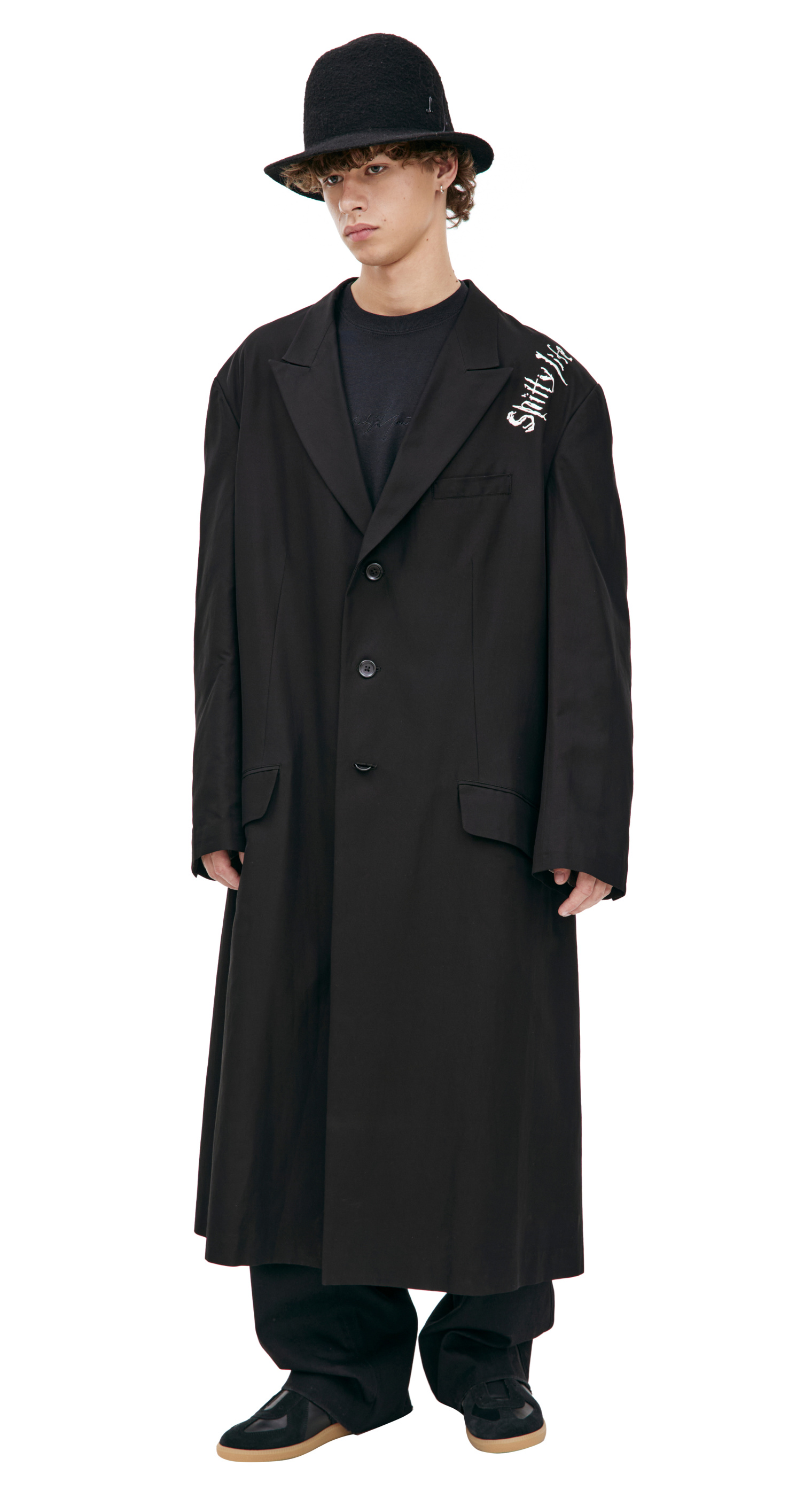 Yohji Yamamoto \'Shitty Life\' Embroidered Coat