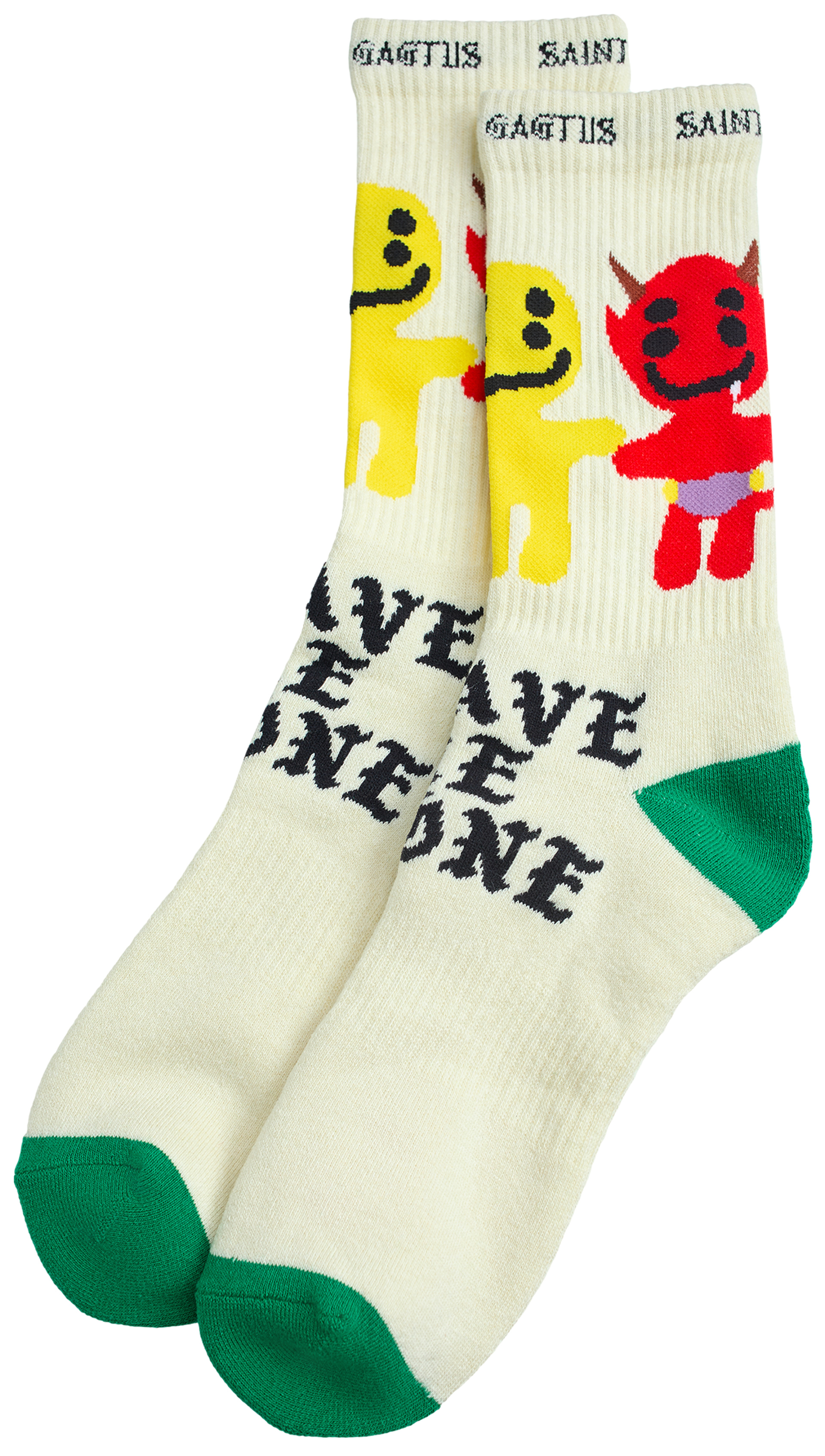 Saint Mxxxxxx Beige print socks