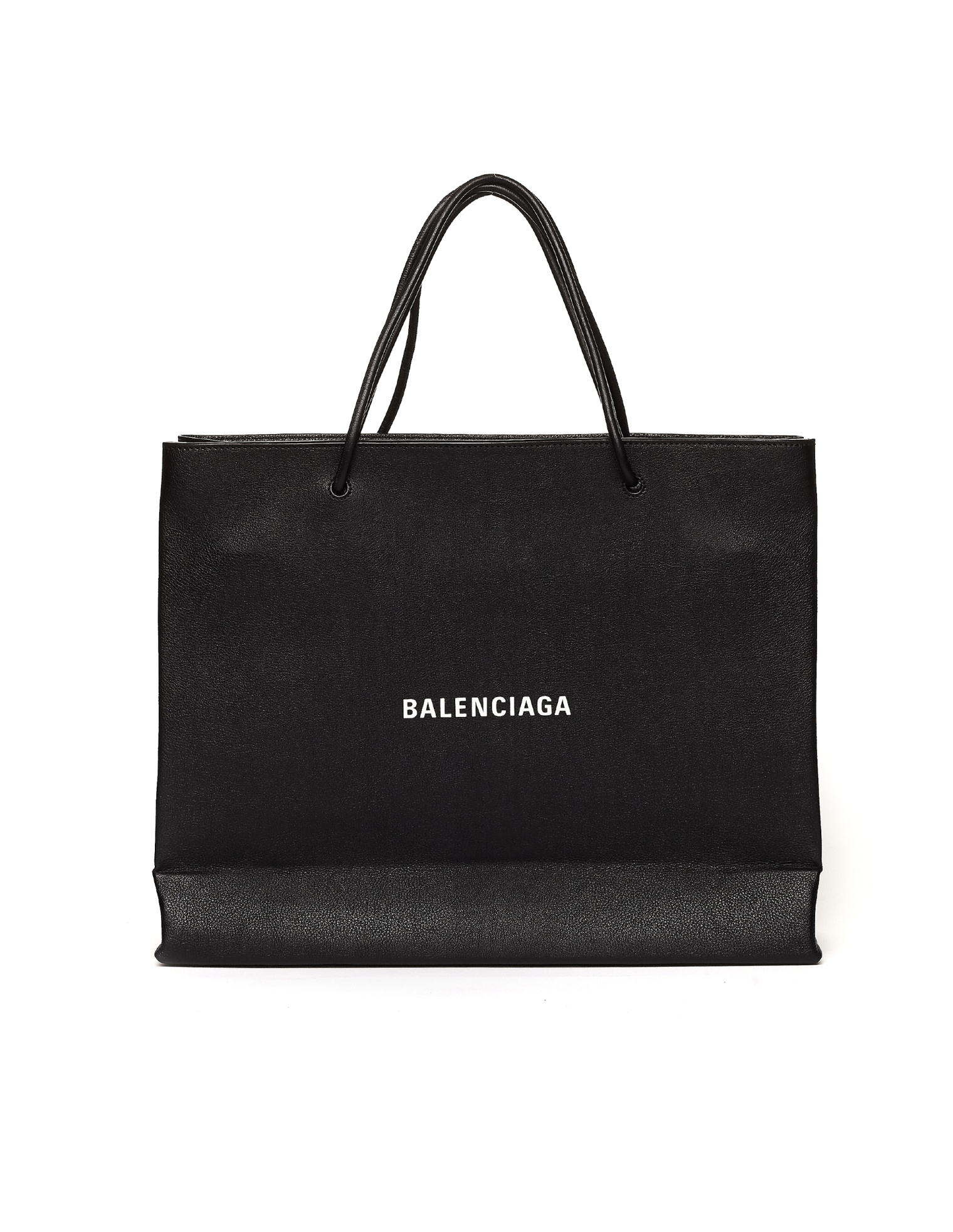 Balenciaga Black Logo Shopping Tote