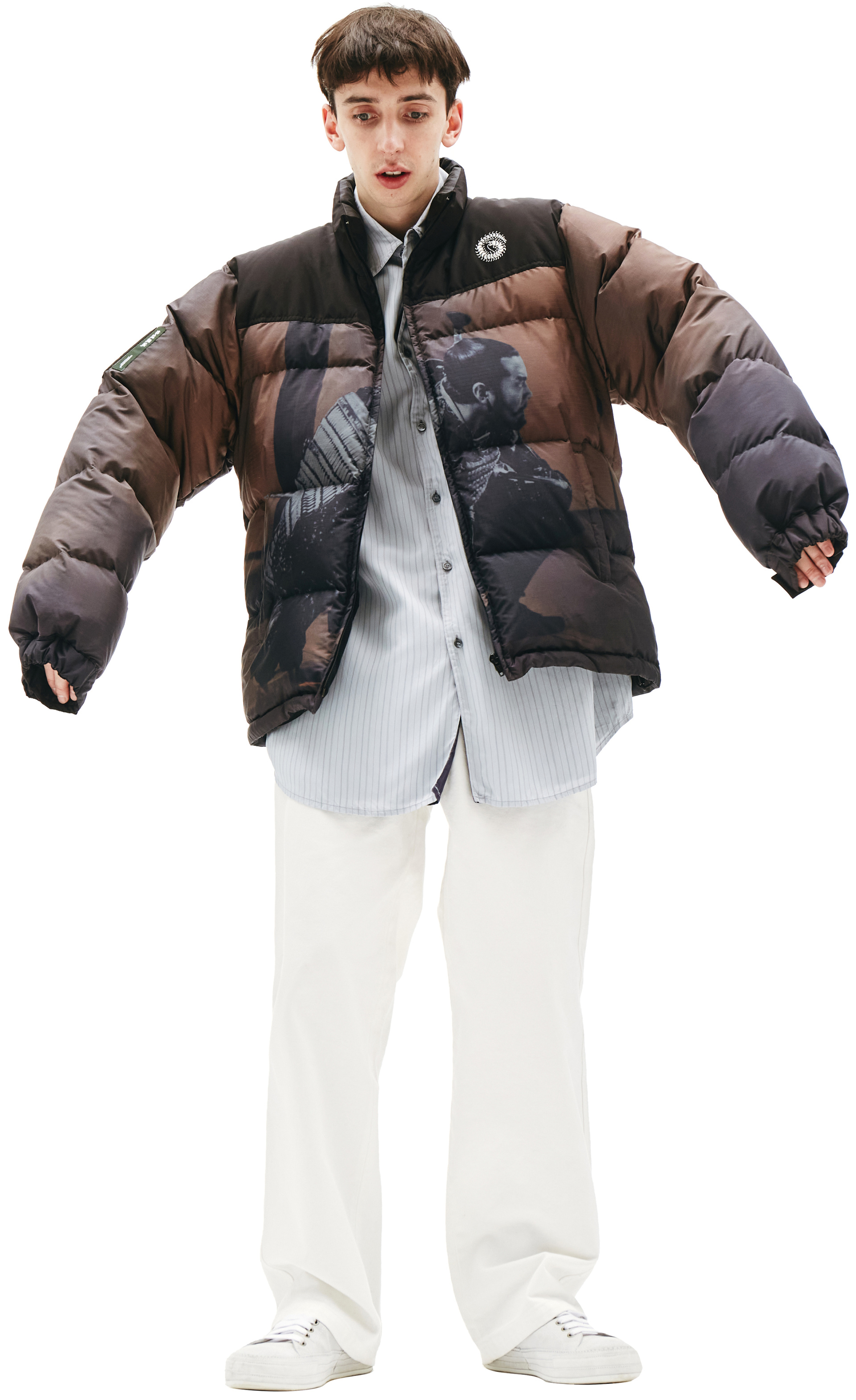 Undercover Brown Printed Down Jacket