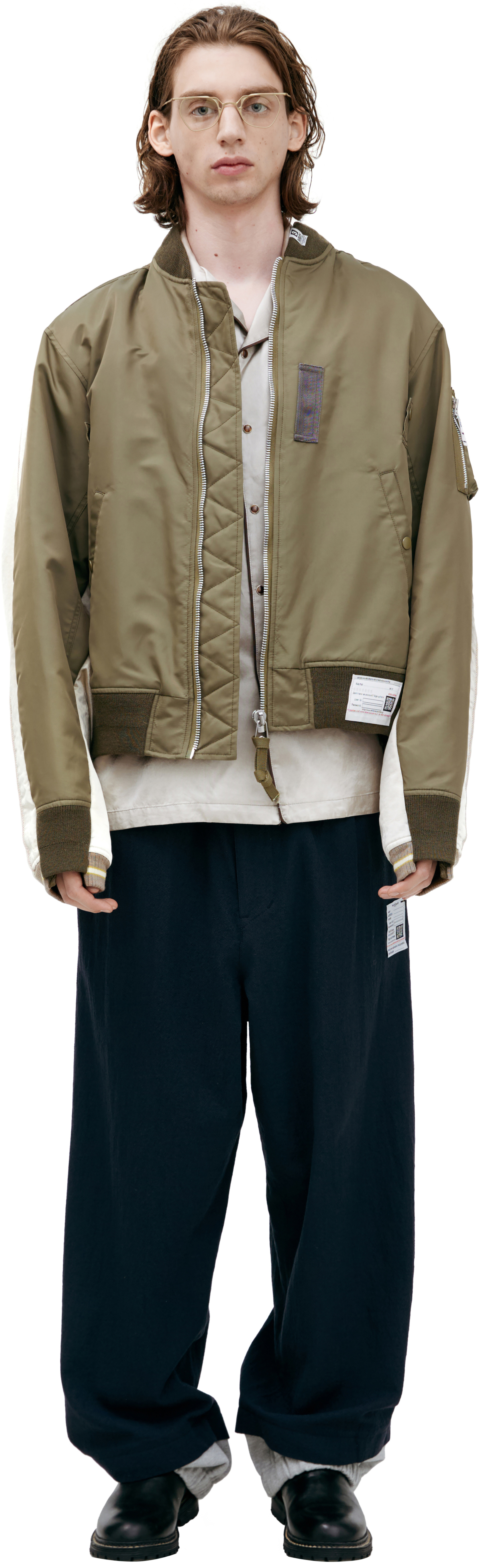 Maison Mihara Yasuhiro Two-tone bomber jacket