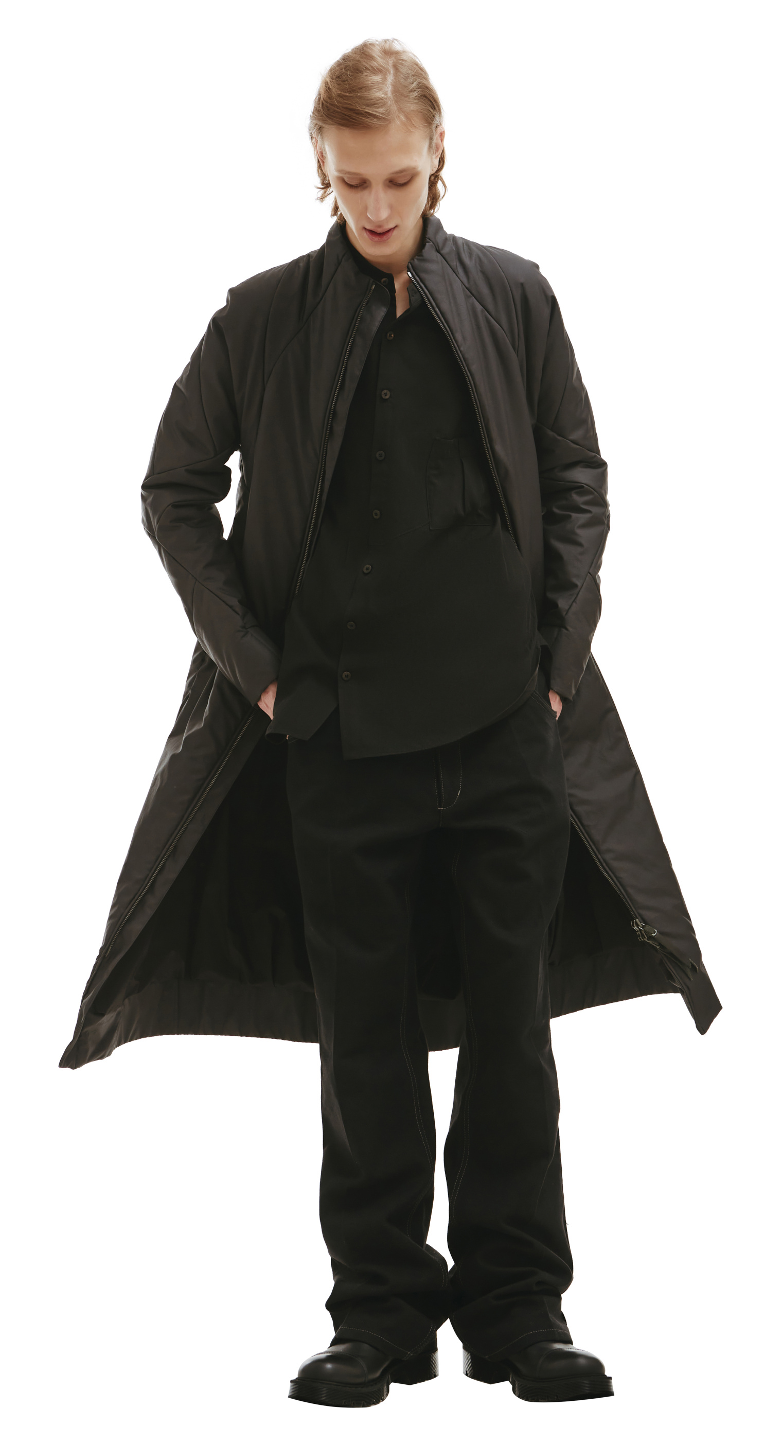 Leon Emanuel Blanck Black Padded Zip-Up Parka Coat