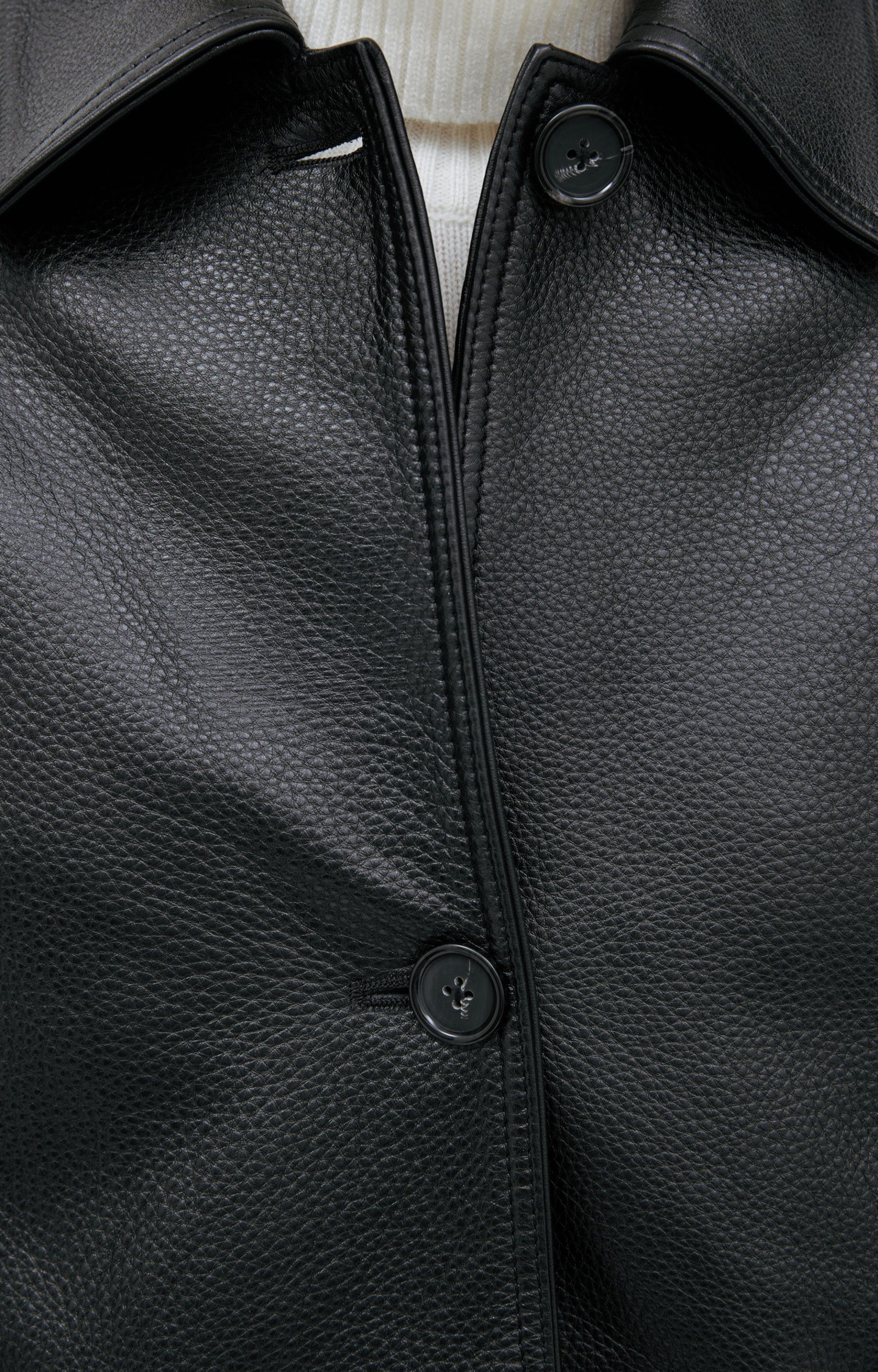 TOTEME Leather jacket with a turn-down collar