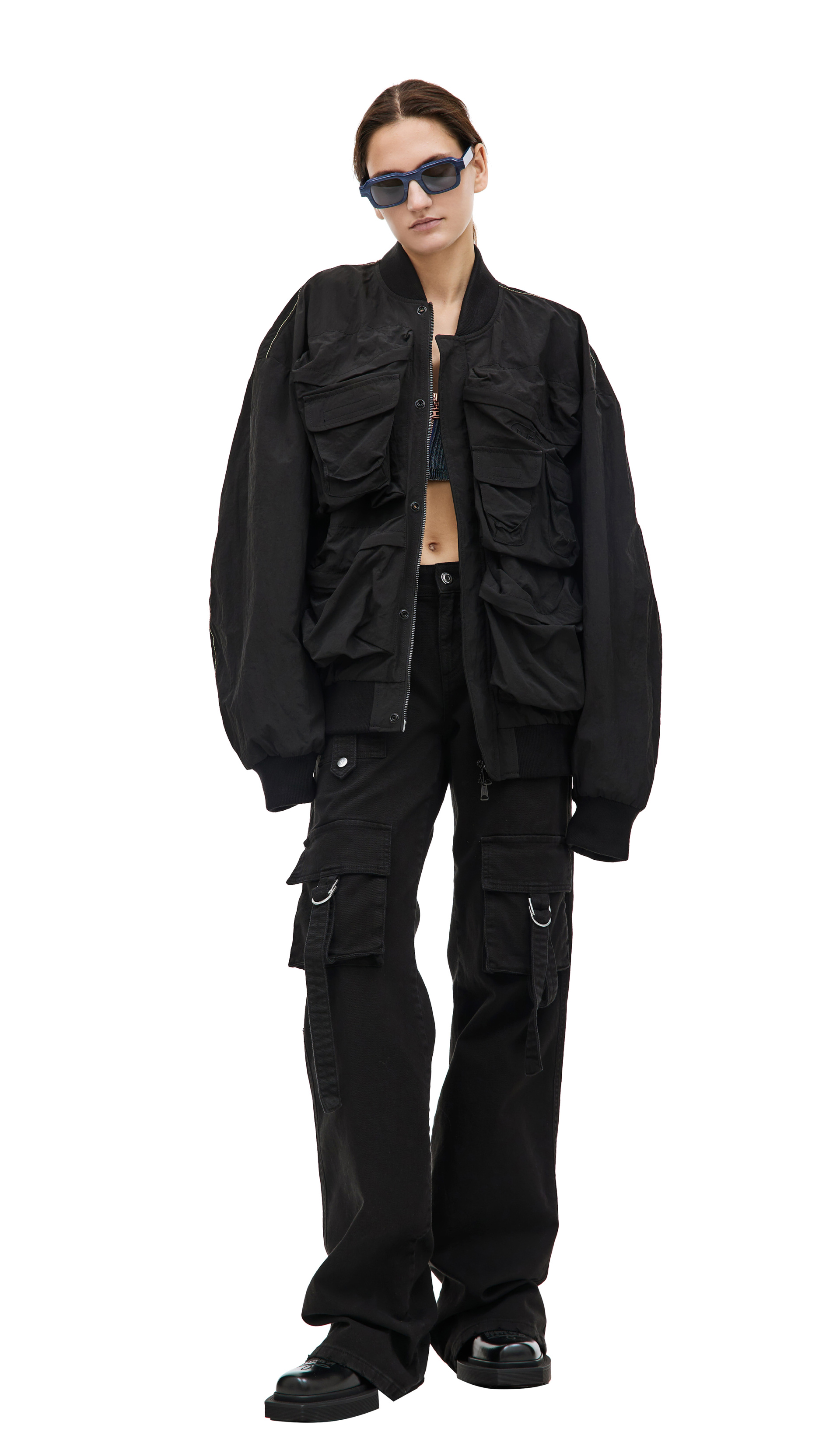 Diesel Black nylon bomber jacket