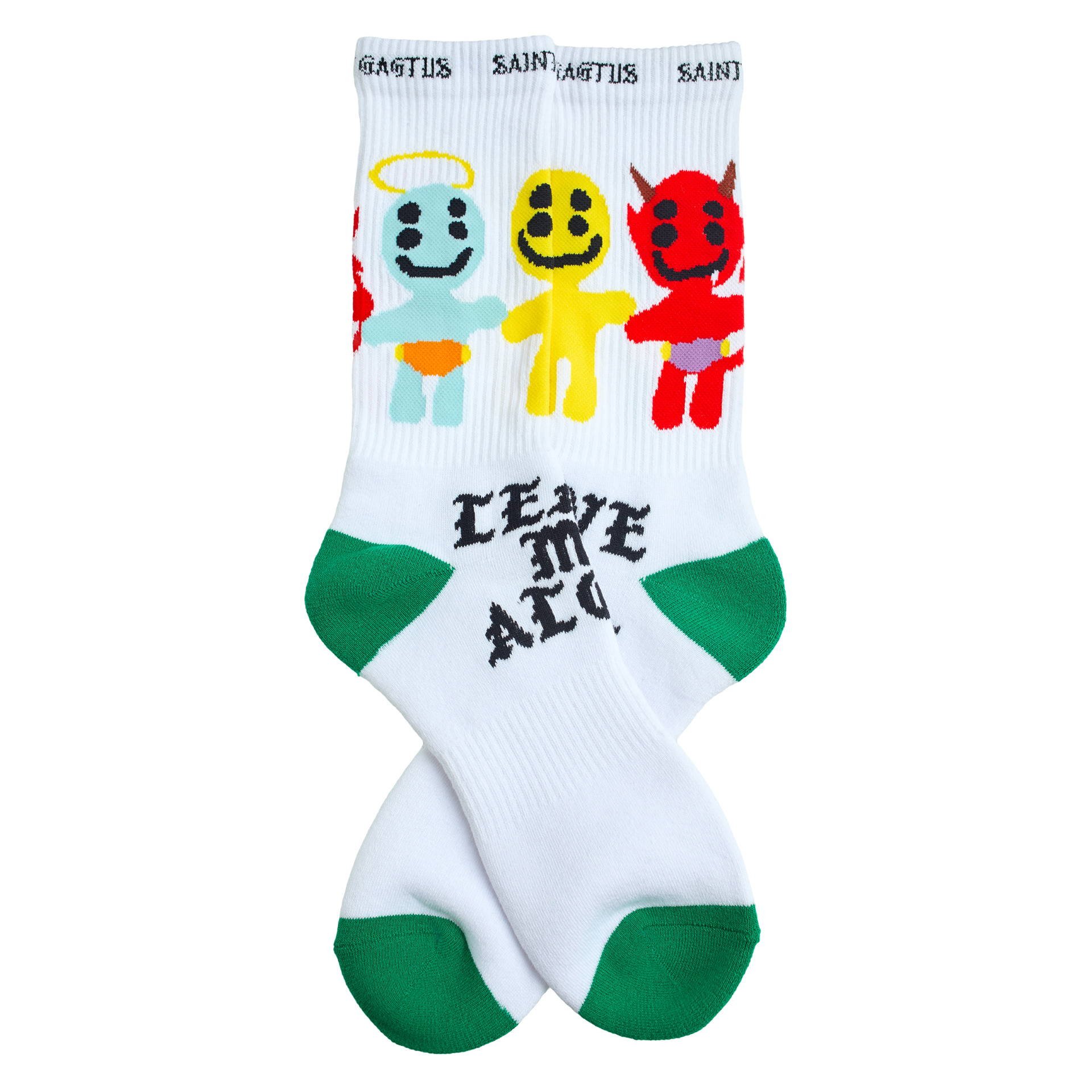 Saint Mxxxxxx White print socks