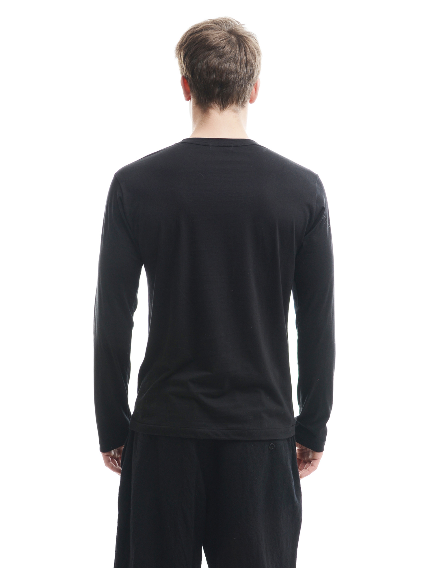 Yohji Yamamoto Хлопковая футболка с длинным рукавом