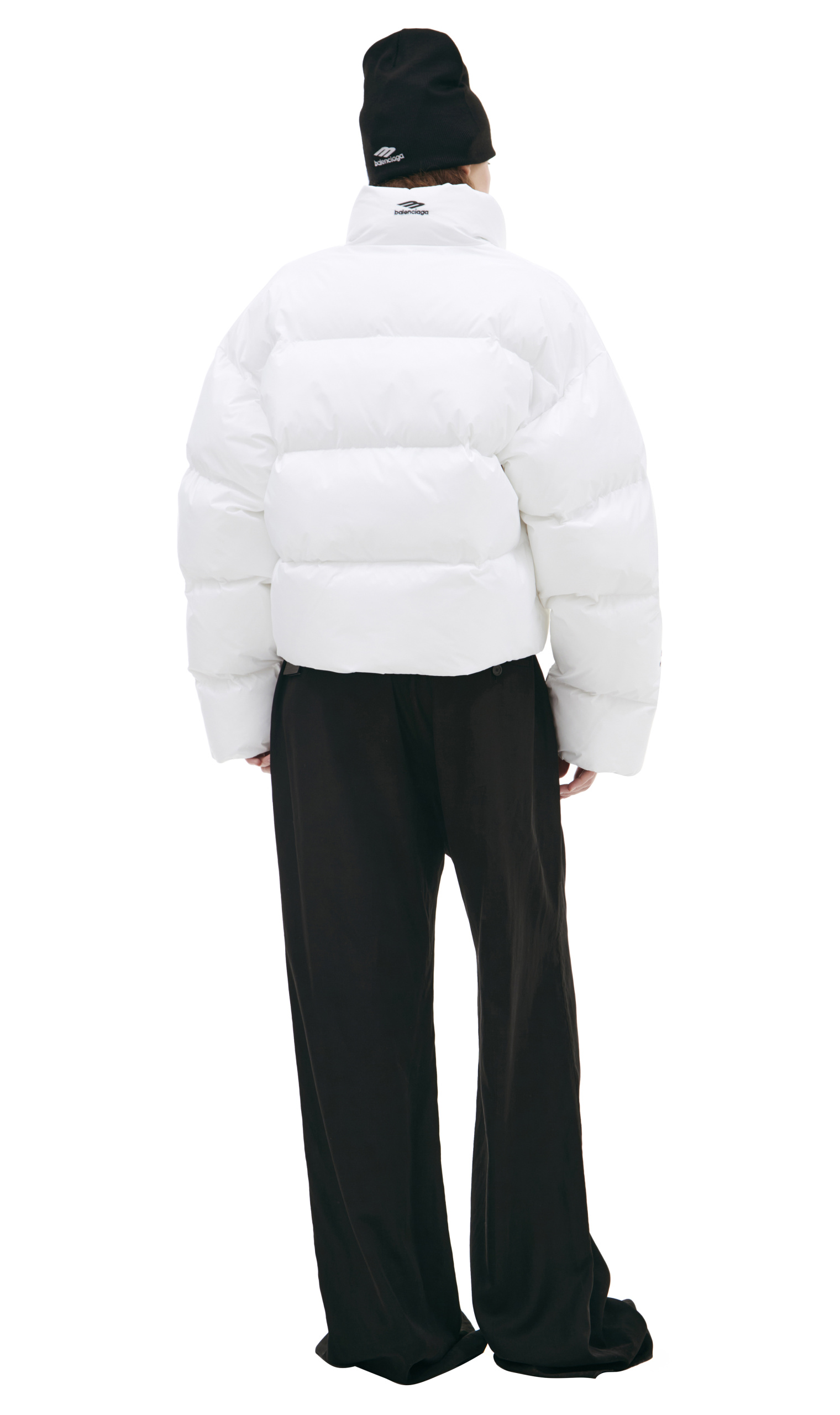 Balenciaga White logo down jacket