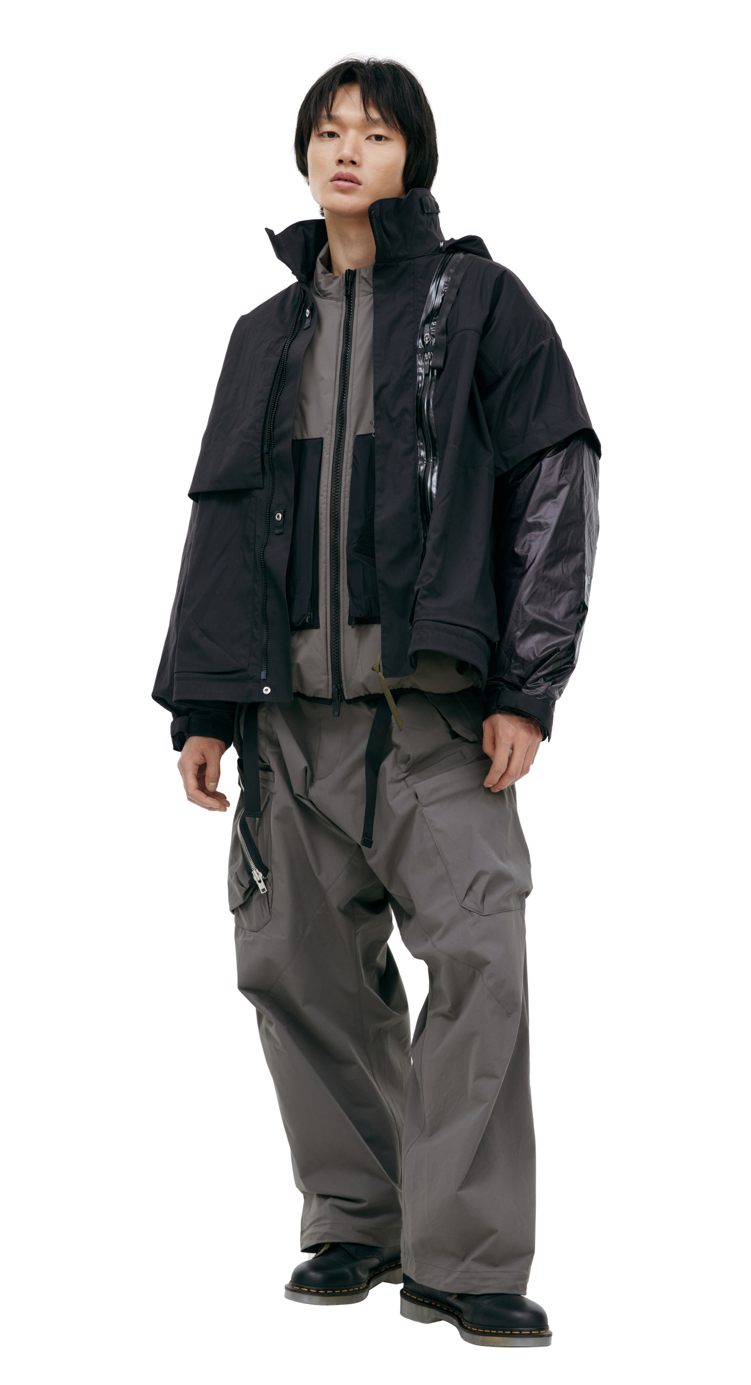 Acronym Asymmetrical jacket with high collar