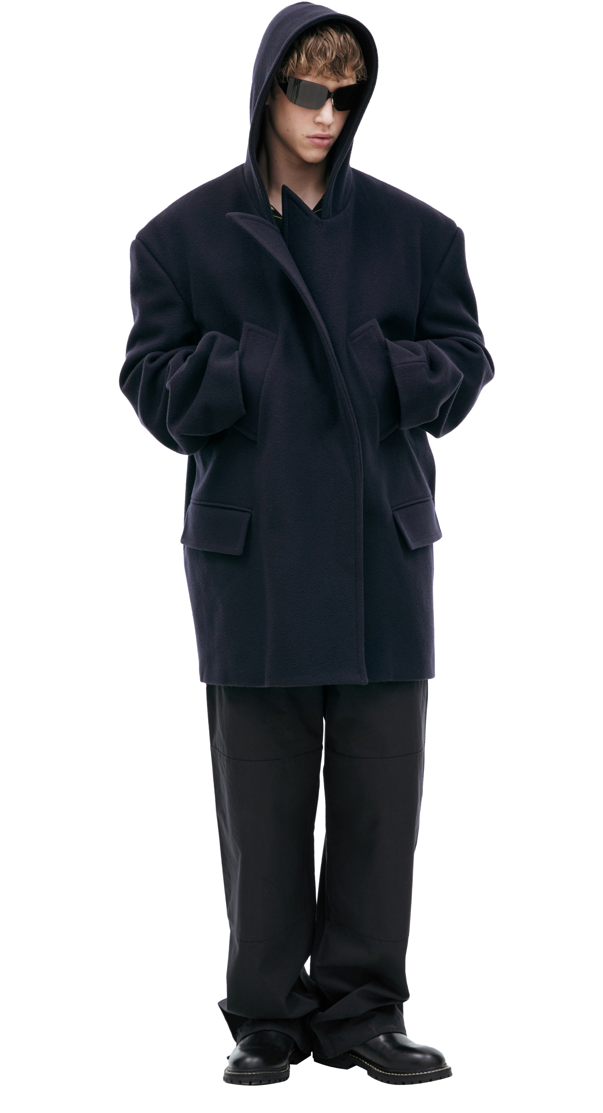 Balenciaga Wool hooded coat