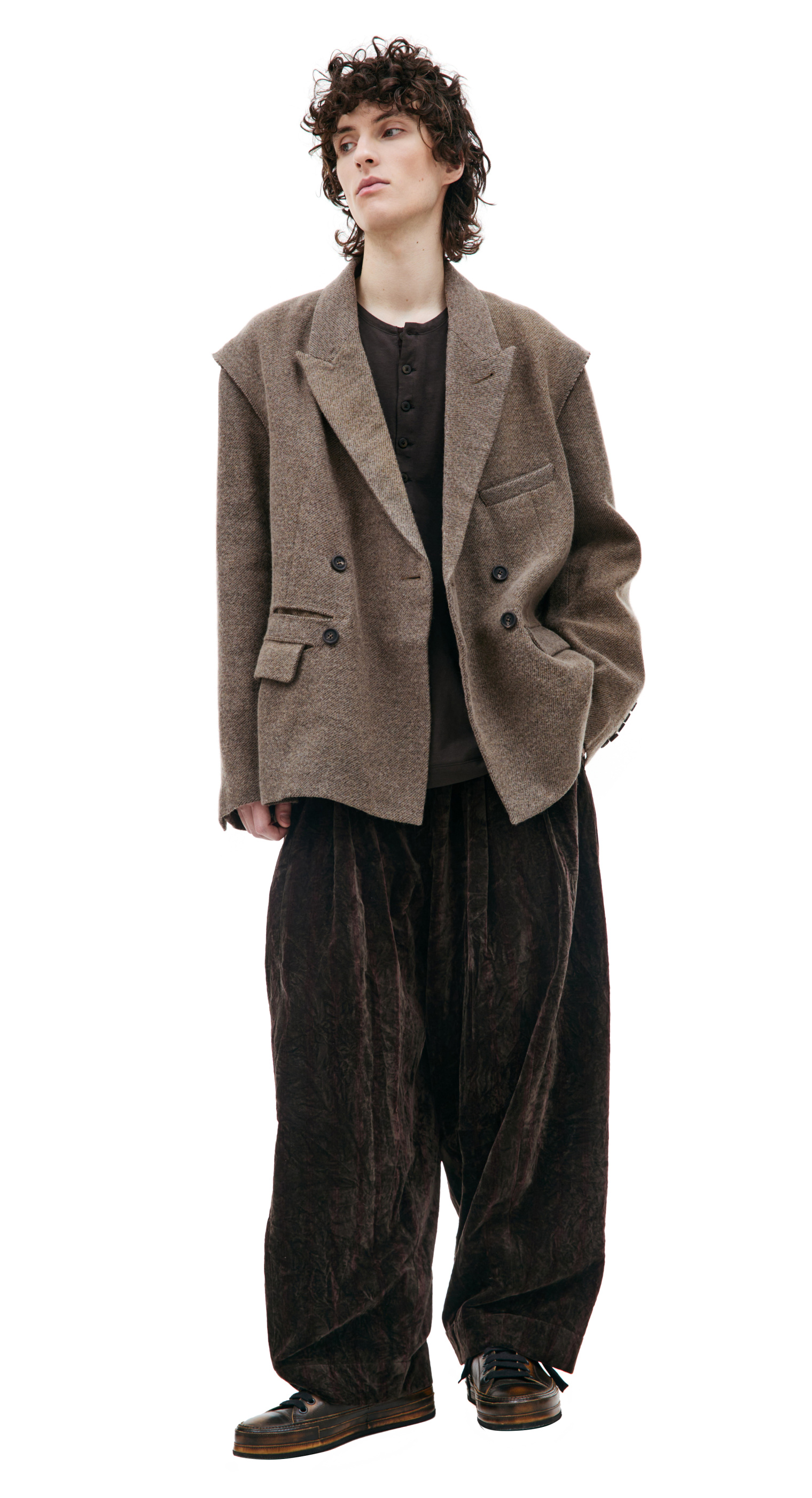 Ziggy Chen Double-breasted wool blazer